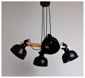 Czarna lampa wisząca z metalowym kloszem Reno – Candellux Lighting