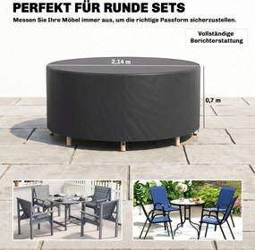 Outsunny Pokrowiec na Meble Ogrodowe Zimowy Wodoodporny Anti-UV 420D Oxford Ø214 x 70 cm Czarny | Aosom PL