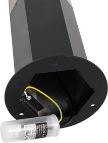 Lampa podłogowa zewnętrzna czarna z kloszem w kolorze dymu o sześciokątnym kształcie 30 cm - Denmark