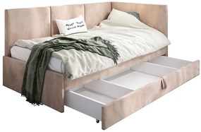 Beżowa sofa młodzieżowa z oparciem typu l N0-F22