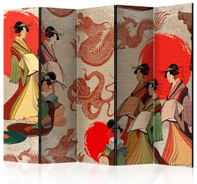 Parawan jednostronny Orient 225x172 cm 5-częściowy beżowy ARTGEIST B