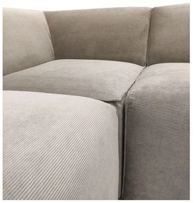 Beżowa sztruksowa sofa modułowa w kształcie litery "U" Scandic Sting, prawostronna