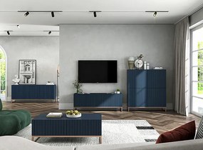 Granatowa komoda z lamelami - Filo 3X