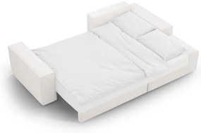 Biały rozkładany narożnik z materiału bouclé (prawostronny) Jodie – Micadoni Home