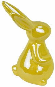 Dekoracje wielkanocne Żółty zajączek, ceramika,8,3 x 14,3 x 6 cm