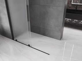 Mexen Velar ścianka prysznicowa rozsuwana Walk-in 140 x 200 cm, szron 8 mm, czarna - 871-140-000-33-70