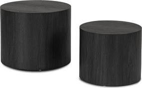 Zestaw Stolików Kawowych LEILA 38 cm/48 cm Czarny Loft