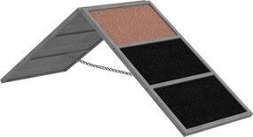 PawHut Rampa treningowa dla psów, urządzenie sportowe, konstrukcja w kształcie A, antypoślizgowa powierzchnia, 173 x 59 x 66 cm, szary | Aosom PL