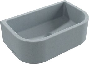 Umywalka betonowa półokrągła wisząca / nablatowa bez otworu na baterię 49 x 30 cm PALANGA | różne kolory : Kolor - Ciemny szary, Typ montażu - nablatowa