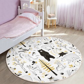 Żółto-biały dywan dziecięcy ø 100 cm Comfort – Mila Home