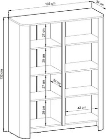 Kaszmirowa komoda z półkam M1-G99