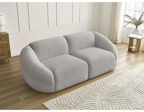 Jasnoszara sofa z materiału bouclé 230 cm Tina – Bobochic Paris