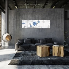 Obraz - Niebieskie łabędzie (170x50 cm)