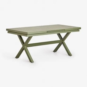 Prostokątny Stół Ogrodowy 180-240x90 Cm Rozkładany Z Aluminium Karena Intensywny Verde Olive - Sklum