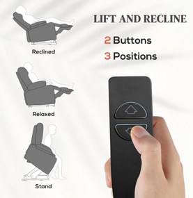 HOMCOM Fotel dla seniora z funkcją leżenia i pilotem szary 144 cm x 91 cm x 88 cm idealny do pomocy przy wstawaniu | Aosom PL