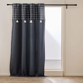 Antracytowa zasłona z mieszanki bawełny 140x240 cm Everest – douceur d'intérieur