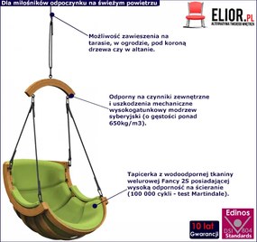 Zielony fotel wiszący na taras - Oreso 7X