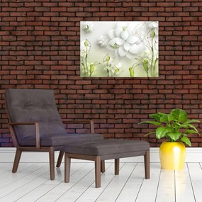 Obraz na szkle z kwiatami (70x50 cm)