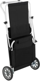 Krzesło plażowe z dachem i funkcją wózka, 150 x 60 x 90 cm