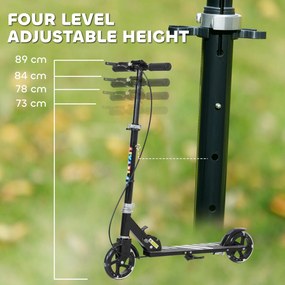 AIYAPLAY Hulajnoga dziecięca, podwójne hamulce, metalowa rama, podpórka, składana, 3-8 lat, Schwarz