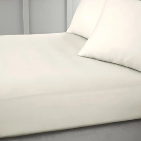 Beżowe prześcieradło z satyny bawełnianej z gumką 150x200 cm Cotton Sateen – Bianca