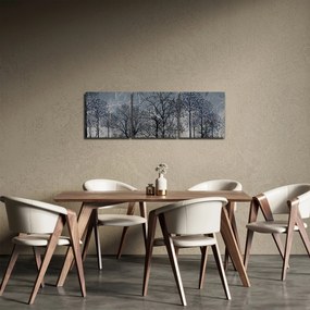 Obraz - Sylwetki drzew z liśćmi (z zegarem) (90x30 cm)