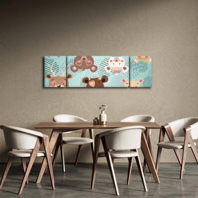 Obraz - Wesołe niedźwiadki (170x50 cm)