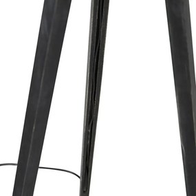 Lampa podłogowa statyw czarna z szarym kloszem 50 cm - Tripod Classic