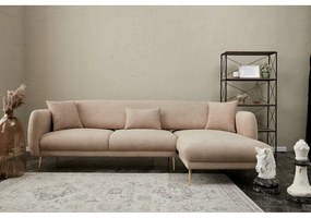 Beżowy narożnik (prawostronny/z szezlongiem) Simena – Balcab Home