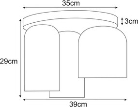 Lampa ze szklanymi kloszami beżowa B8-E78