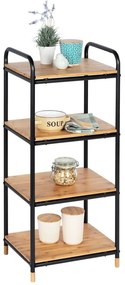 Czarno-naturalny metalowy regał łazienkowy 42x94,5 cm Loft – Wenko
