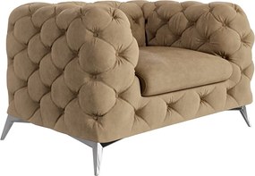 Jasnobrązowy aksamitny fotel Chelsea – Ropez