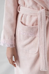 Damski elegancki szlafrok FREYA w ozdobnym opakowaniu L Różowy