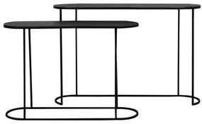 Czarne metalowe konsole zestaw 2 szt. 28x118 cm Bocov – Light &amp; Living