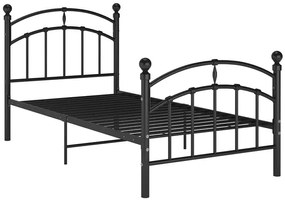 Czarne Metalowe Łóżko Pojedyncze 100X200 Cm A4-F04