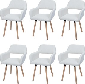 Krzesło do jadalni MCW-A50 II (zestaw 6 sztuk),  kremowo-białe