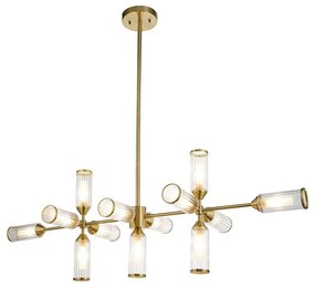 Endon 106259 - Żyrandol na drążku TOUR 13xG9/3W/230V mosiądz