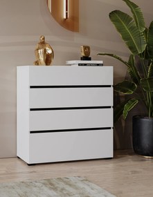 Komoda SICIO 80 cm do Salonu Sypialni Biały-czarny onyks