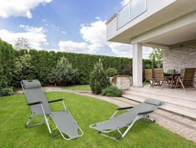 Składany leżak ogrodowy z regulacją Santora 010, szary