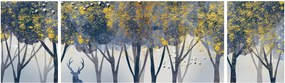 Obraz jelenia w lesie (170x50 cm)