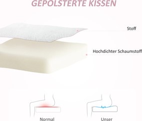 HOMCOM Krzesło Obrotowe z Uszami Królika, Biurowe na Kółkach, z Sztucznego Futra, Białe