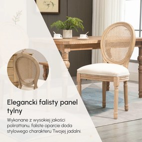 HOMCOM Zestaw 2 krzeseł jadalnianych wygodne i stylowe wymiary 49x56x96 cm do salonu | Aosom PL