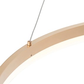 Designerska lampa wisząca złota 80cm LED 3-stopniowe ściemnianie - AnelloDesignerski Oswietlenie wewnetrzne