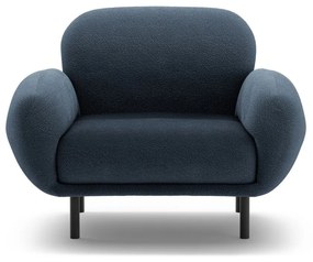 Ciemnoniebieski fotel z materiału bouclé Poppy – Micadoni