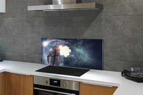 Szklany Panel Cybernetyczna Postać i Mechanizmy