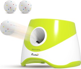 PawHut Automatyczny wyrzutnik piłek, interaktywna maszyna do rzucania z 3 piłkami, 3 odległości 6 m/10 m/14 m, dla psów małych i średnich, zielony | Aosom PL