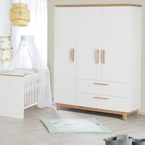 Biała szafa dziecięca w dekorze dębu 135x200 cm Finn – Roba