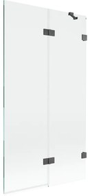 Mexen Lunar parawan nawannowy 2-skrzydłowy prawy 100 x 150 cm, transparent, gun gray szczotkowany - 897-100-100-66-00-P