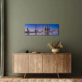 Obraz drapaczy chmur (z zegarem) (90x30 cm)