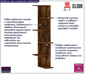 Narożna półka wisząca przydymiony dąb - Efez